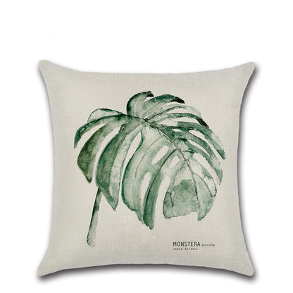 Plain Elegant Flax Leaf Cushion Cover – Natural Linen Pillow Case for Sofa & Home Decor