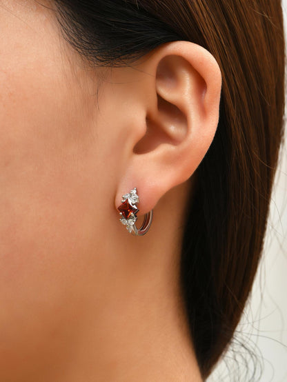 Square Zircon Copper Earrings – Korean Geometric Jewelry for Women