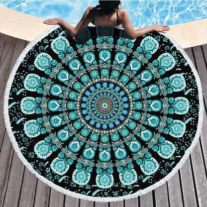 Printed Round Beach Towel – Large Microfiber Towel 150cm