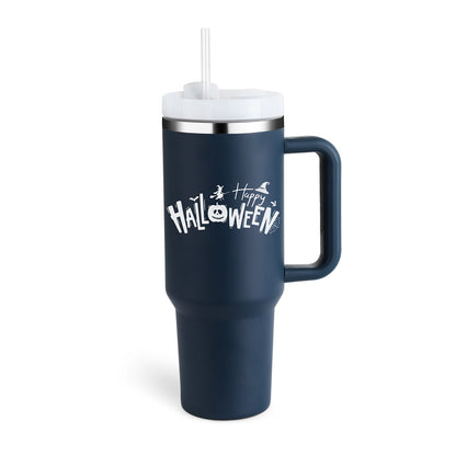 40 Oz Insulated Tumbler with Handle & Straw – Stainless Steel Vacuum Cup
