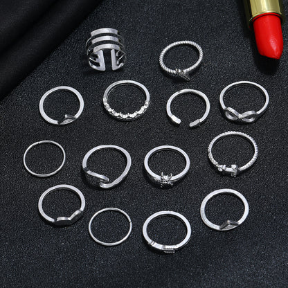 Silver Combination Ring Set – Stackable Fashion Jewelry for Women