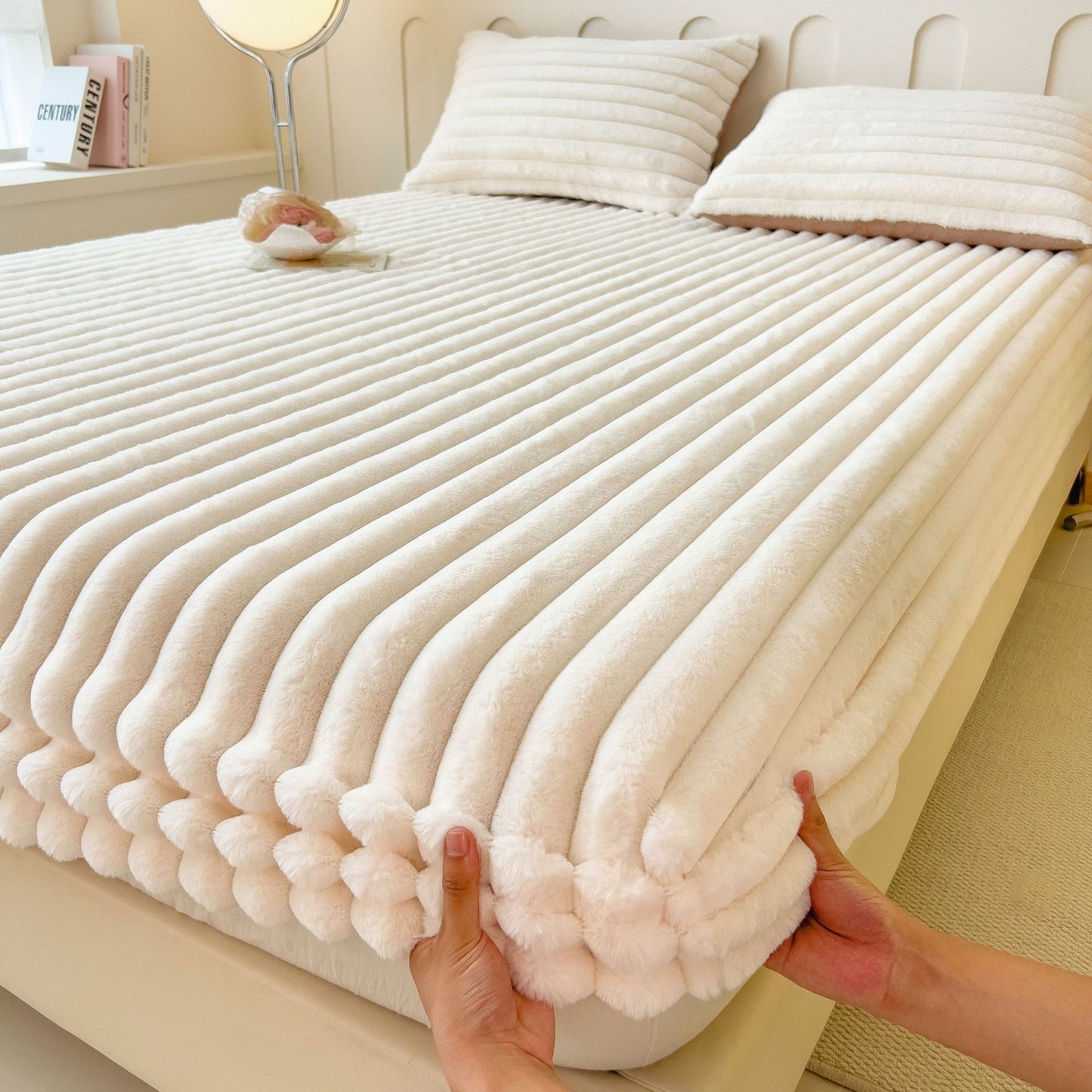 Autumn & Winter Imitation Angora Thickened Fitted Sheet – Soft Student Dormitory Bed Sheet