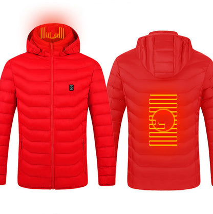 USB Electric Heated Jacket – Thermal Winter Coat with Removable Hood
