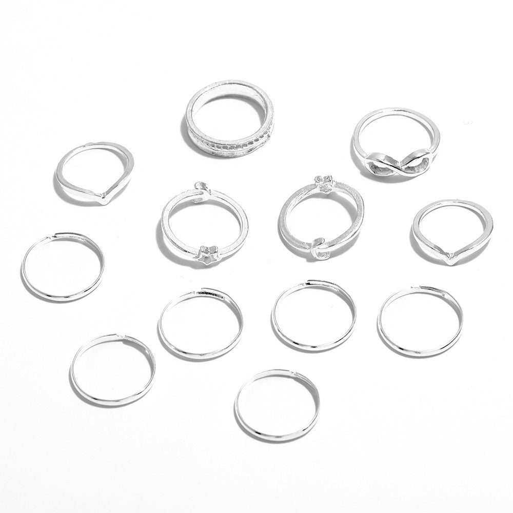 Metal Silver Ring Set – Minimalist Stackable Jewelry for Women