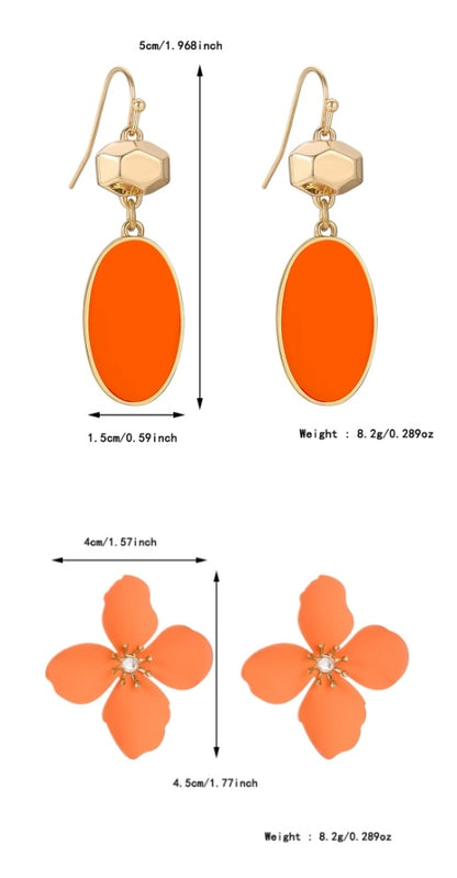 Colorful Flower Stud Earrings – Cute Summer Alloy Jewelry for Women