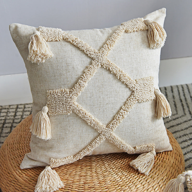Hand-Tufted Decorative Pillowcase – Artisan Cushion Cover for Sofa & Home Decor