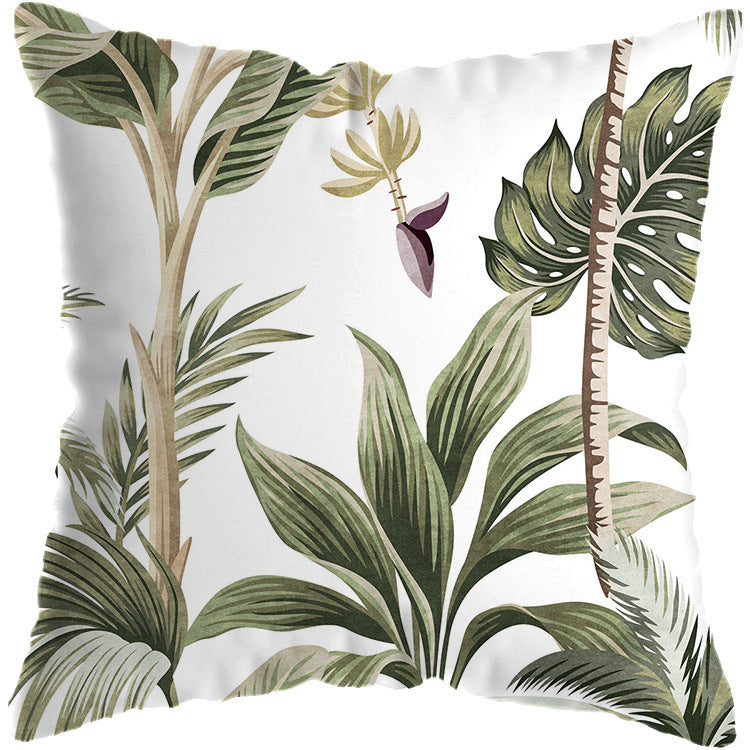 Tropical Plant Cushion Cover – Botanical Print Throw Pillow Case for Living Room Sofa