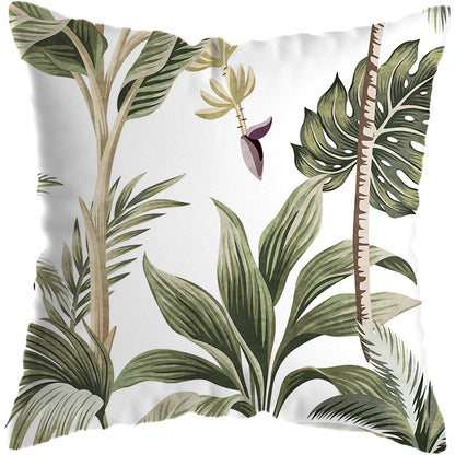 Tropical Plant Cushion Cover – Botanical Print Throw Pillow Case for Living Room Sofa