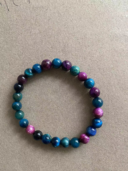 Natural Stone 8mm Bead Bracelet – Handmade Colorful Gemstone Jewelry for Men