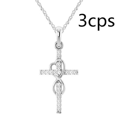 Cross Necklace with Diamond Pendant – Gold, Rose Gold & Silver