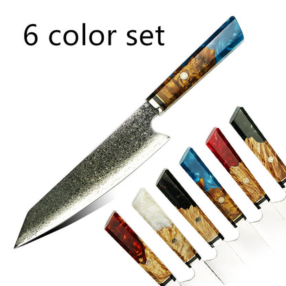 Japanese Damascus Chef Knife – Colorful Handle Kitchen Knife Set (1-3pcs)