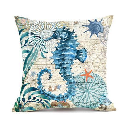 Sea Turtle Printed Throw Pillow Cases – Ocean Cushion Covers for Home Decor Sofa & Chair Seat