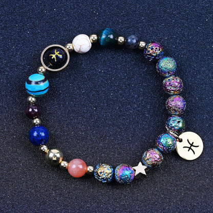 Zodiac Constellation Volcanic Rock Bracelet – Natural Stone Beads for All 12 Signs