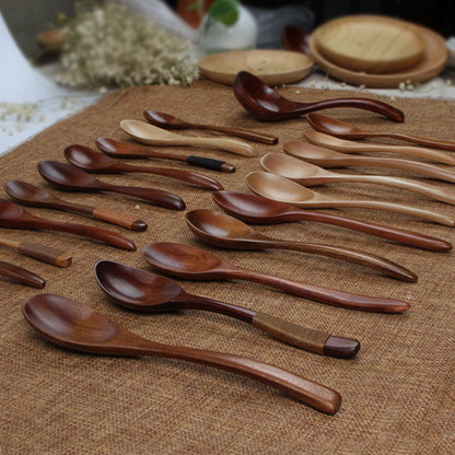 Solid Wood Japanese Honey Spoon – Natural Wooden Kitchen Spoon