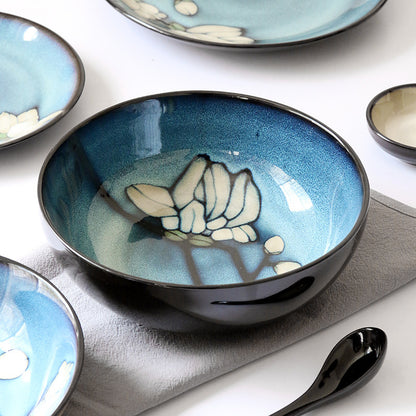 Underglaze Hand-Painted Ceramic Bowls & Plates – Creative Japanese Dinnerware