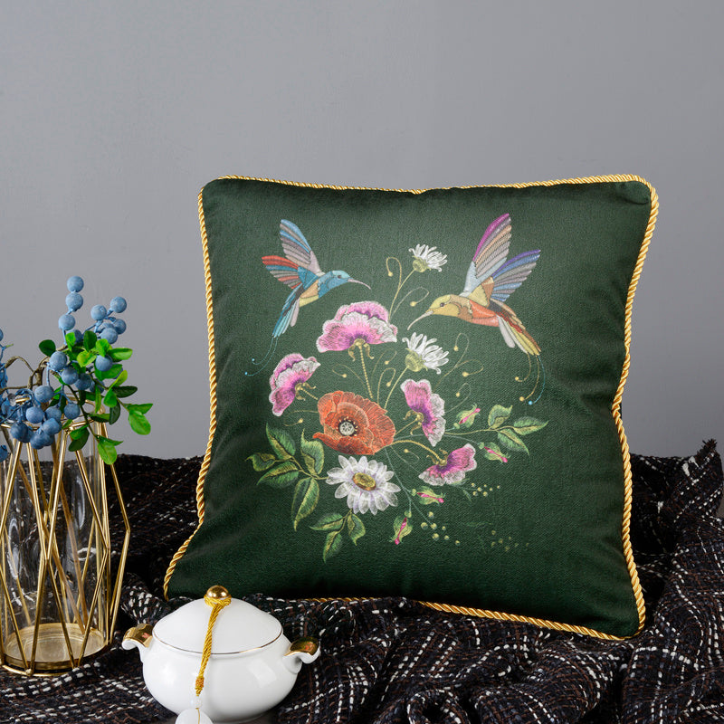 Retro Tassel Sofa Cushion Pillow 45x45cm – European Style Nature Print Backrest Pillow with Thick Rope or Tassel | 9 Designs