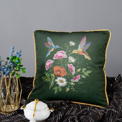 Retro Tassel Sofa Cushion Pillow 45x45cm – European Style Nature Print Backrest Pillow with Thick Rope or Tassel | 9 Designs