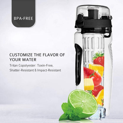 32oz Fruit Infuser Water Bottle – BPA-Free Sport Bottle for Juice & Detox
