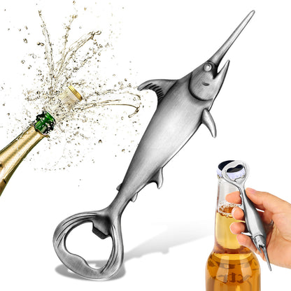 Swordfish Handle Metal Beer Bottle Opener – Creative Bar Kitchen Gadget & Gift