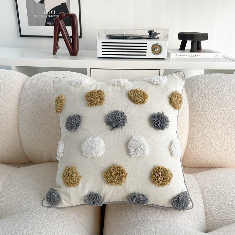 Bohemian Tufted & Tassel Cushion Cover 45x45cm – Ins Style Cotton Linen Pillow Cover for Sofa & Bay Window