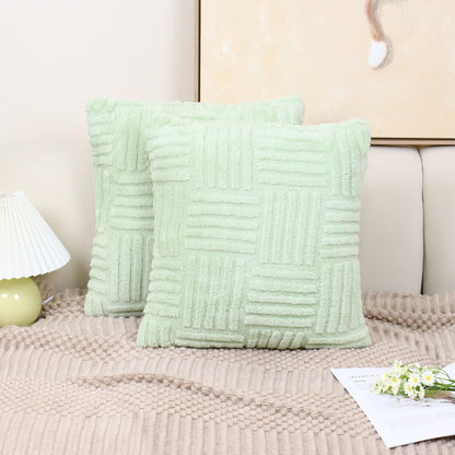 Woven Plush Pillowcase – Soft Textured Cushion Cover for Sofa & Bedroom Decor