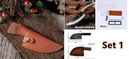 Hand-Forged High Hardness Chopping Knife – Professional Kitchen Cleaver with Sheath