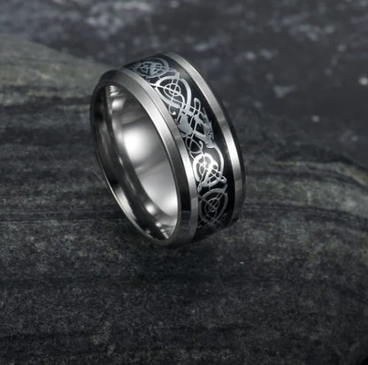 Basilisk Scale Wedding Ring – Viking Stainless Steel Jewelry