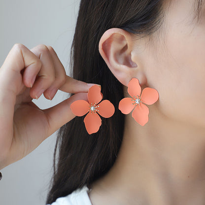 Colorful Flower Stud Earrings – Cute Summer Alloy Jewelry for Women
