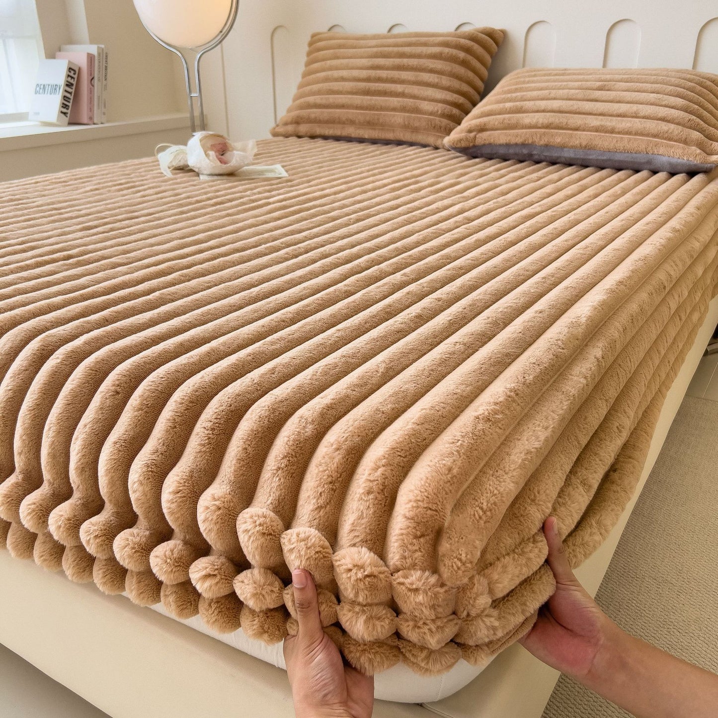 Autumn & Winter Imitation Angora Thickened Fitted Sheet – Soft Student Dormitory Bed Sheet