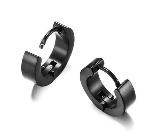 Simple Stainless Steel Hoop Earrings – Electroplated 4×9mm Jewelry for Women