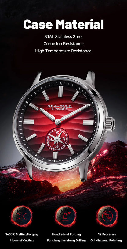 Seagull 6180 Natural Series Automatic Mechanical Watch – 39.5mm Sapphire, Stainless Steel
