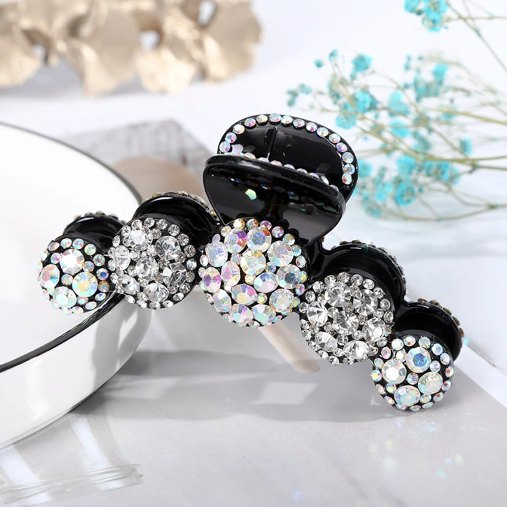 Women Big Rhinestone Hair Claws Crab Hairpins Crystal Hair Clips Barrettes Ponytail Girls Hair Accessories Ornaments Hairgrip