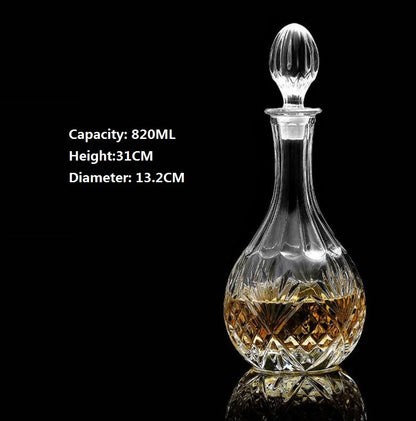 Square Crystal Whiskey Decanter – 500-850ml Glass Liquor Bottle