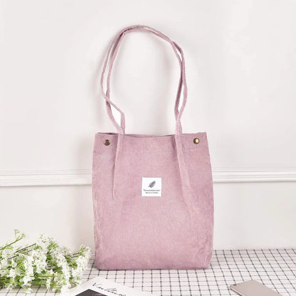 MARKROYAL Corduroy Tote Bag for Women Girls Kids Shoulder Bag with Inner Pocket For Work Travel And Shopping Dropshipping - BeeTrendyShop.COM
