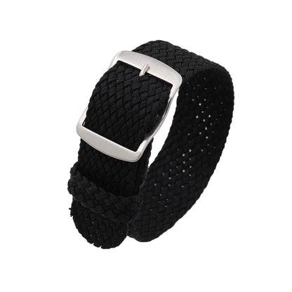 Watchband 18 20 22mm For Perlon Nylon Replacement Vintage Wrist Watch Band Belt Strap With Black&Silver Brushed Buckle Man Watch - BeeTrendyShop.COM
