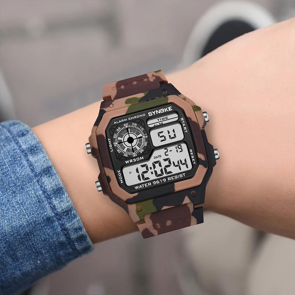 SYNOKE Multifunctional Digital Sport Watch Men Camouflage Waterproof Mens Wristwatches Fashion Retro Male Watches reloj hombre - BeeTrendyShop.COM