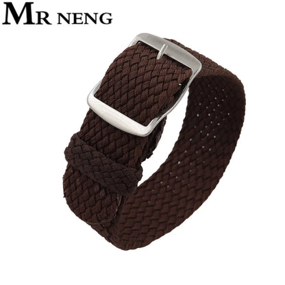Watchband 18 20 22mm For Perlon Nylon Replacement Vintage Wrist Watch Band Belt Strap With Black&Silver Brushed Buckle Man Watch - BeeTrendyShop.COM