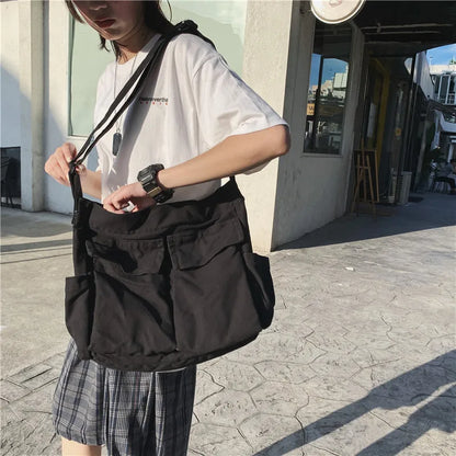 Women's Vintage Canvas Handbag – Retro Shoulder Bag for Teens & Young Women