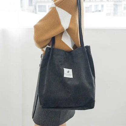 MARKROYAL Corduroy Tote Bag for Women Girls Kids Shoulder Bag with Inner Pocket For Work Travel And Shopping Dropshipping - BeeTrendyShop.COM