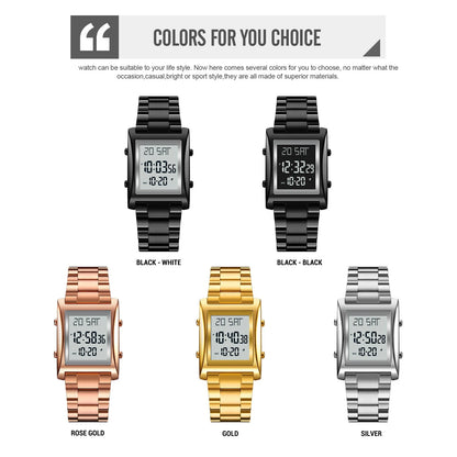 Men's Fashion Digital Watch – Luminous, Waterproof, Alarm, Electronic Wristwatch