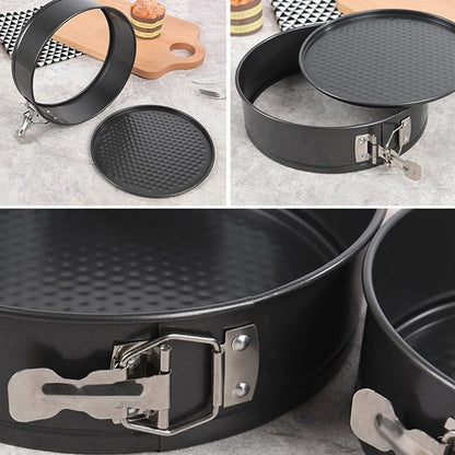 Non-Stick Springform Round Cake Pan – Carbon Steel Baking Mold 18/20/24/26/28 CM