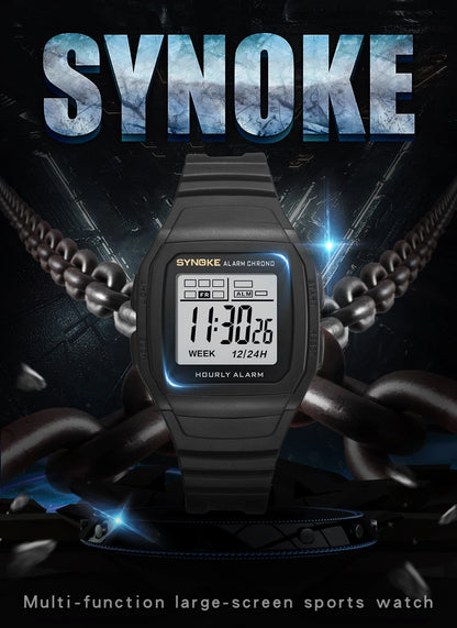 Men Digital Sports Watches, LED Display Timer 12/24 hours Digital Electronic Wristwatch Waterproof Clock - BeeTrendyShop.COM