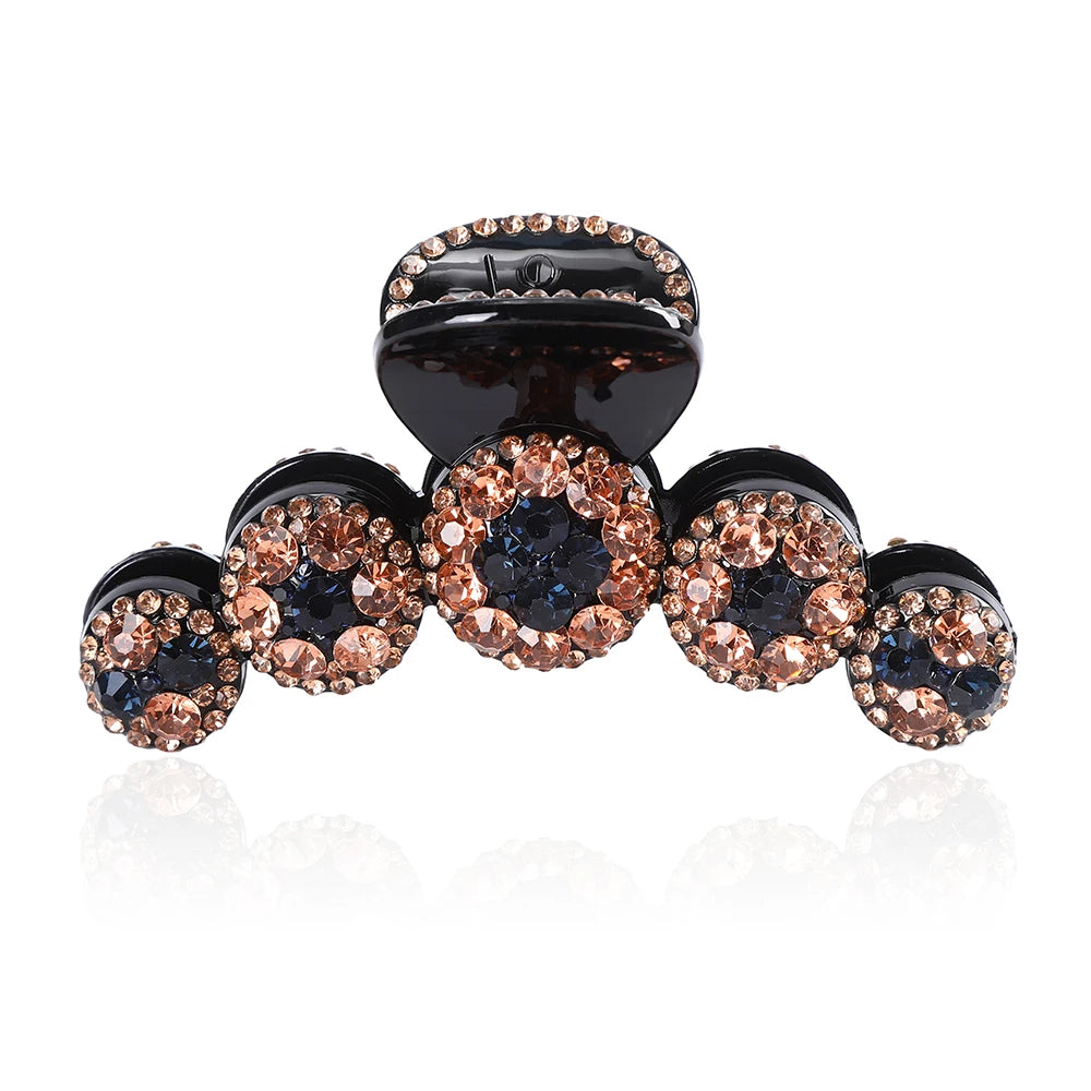 Women Big Rhinestone Hair Claws Crab Hairpins Crystal Hair Clips Barrettes Ponytail Girls Hair Accessories Ornaments Hairgrip