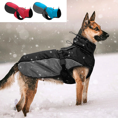 Waterproof Reflective Dog Jacket for Large Breeds (XL-6XL) - Warm Winter Raincoat - BeeTrendyShop.COM
