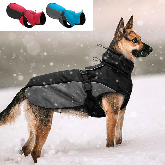 Waterproof Reflective Dog Jacket for Large Breeds (XL-6XL) - Warm Winter Raincoat