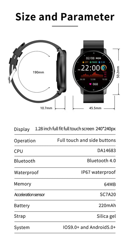 LIGE Sport Smartwatch for Men & Women – Heart Rate Monitor, Waterproof Fitness Tracker