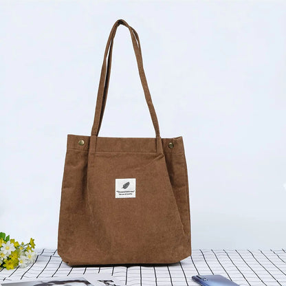 MARKROYAL Corduroy Tote Bag for Women Girls Kids Shoulder Bag with Inner Pocket For Work Travel And Shopping Dropshipping - BeeTrendyShop.COM