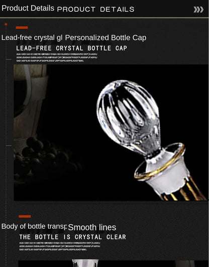Crystal Red Wine Decanter with Gold Line – Whiskey & Liquor Dispenser Jug