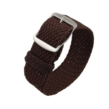 Watchband 18 20 22mm For Perlon Nylon Replacement Vintage Wrist Watch Band Belt Strap With Black&Silver Brushed Buckle Man Watch - BeeTrendyShop.COM