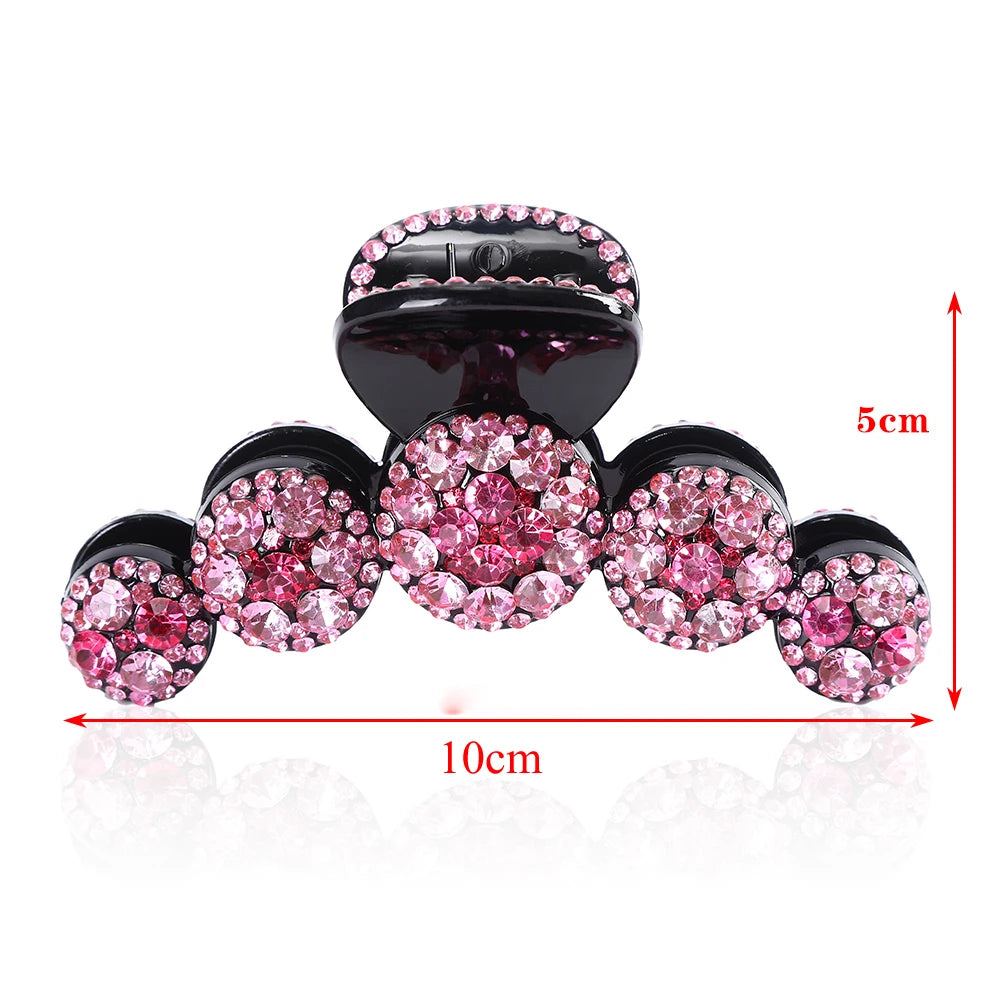 Women Big Rhinestone Hair Claws Crab Hairpins Crystal Hair Clips Barrettes Ponytail Girls Hair Accessories Ornaments Hairgrip